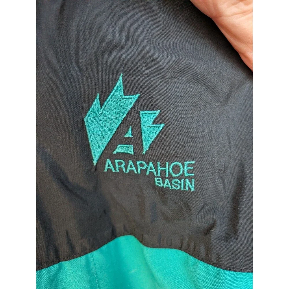 Vintage The North Face Jacket Gore Tex Colorblock Teal Black Large 90s Arapahoe